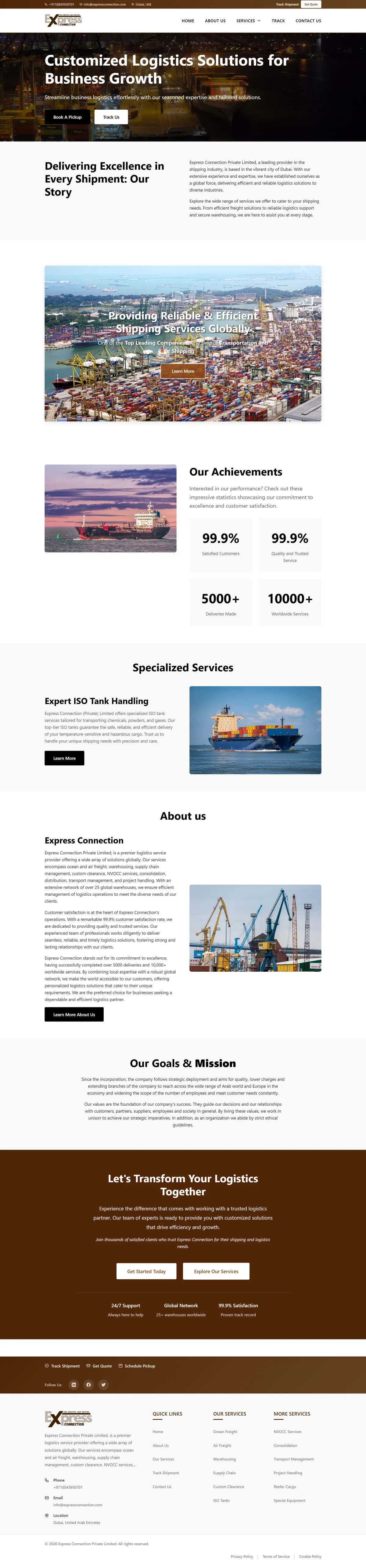 Express Connection full homepage screenshot