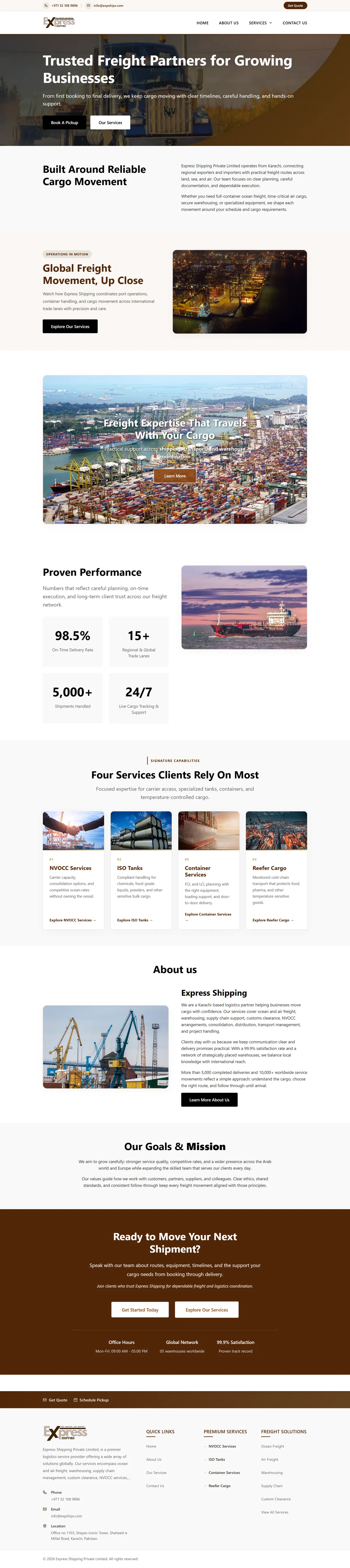 Express Shipping full homepage screenshot